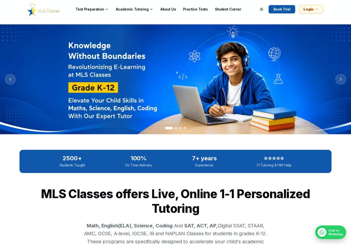 MLS Classes education platform homepage