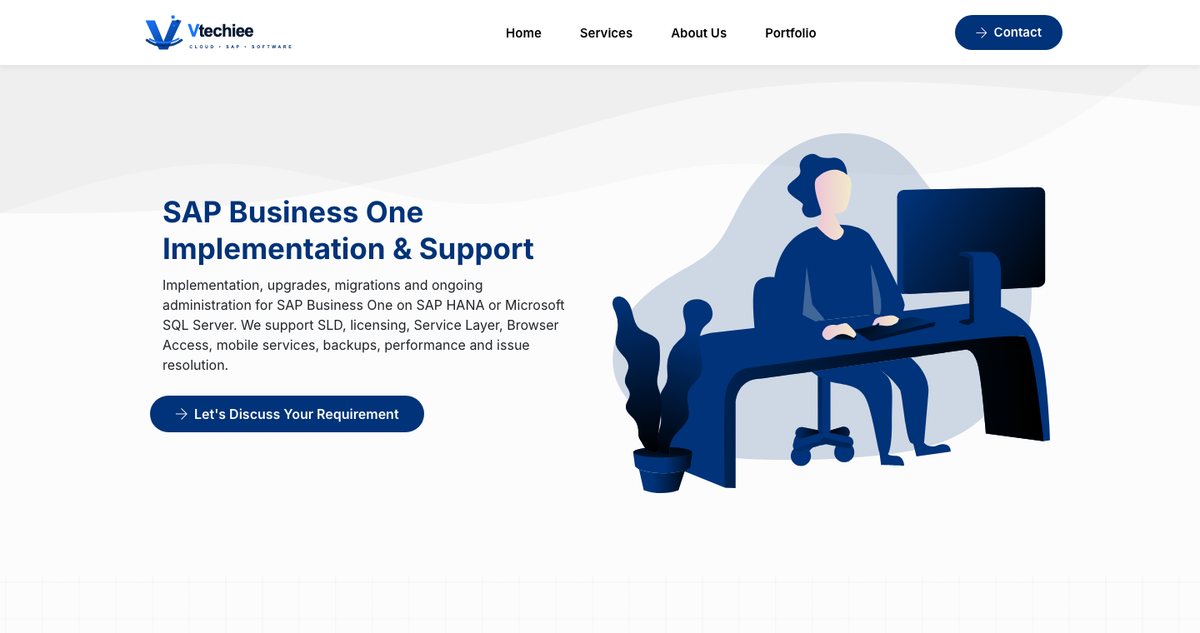Vtechiee technology services website homepage